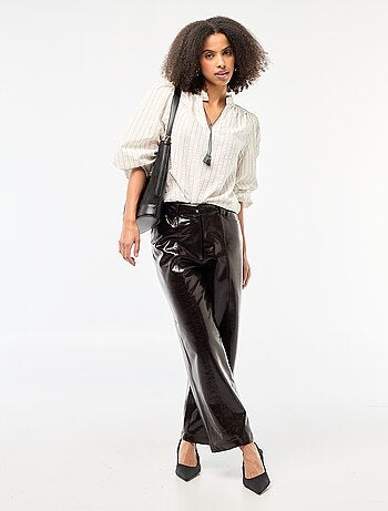 Blusa de manga comprida aos quadrados