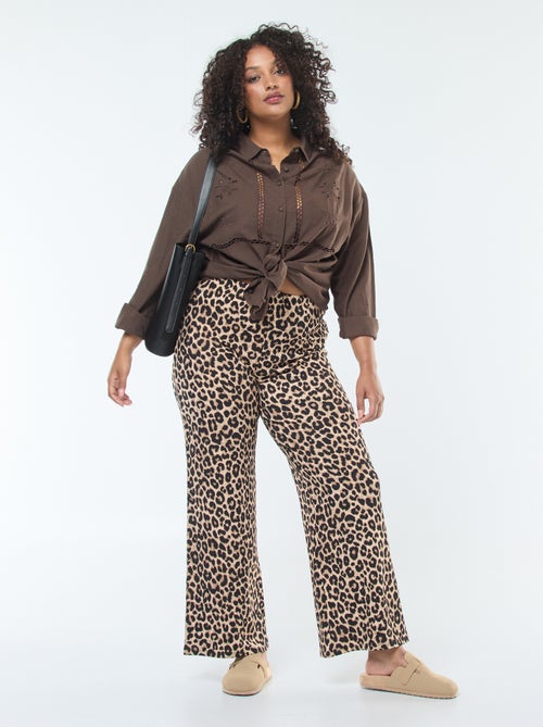 Blusa de manga comprida com bordados ajurados - Kiabi