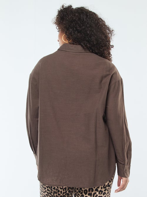 Blusa de manga comprida com bordados ajurados - Kiabi