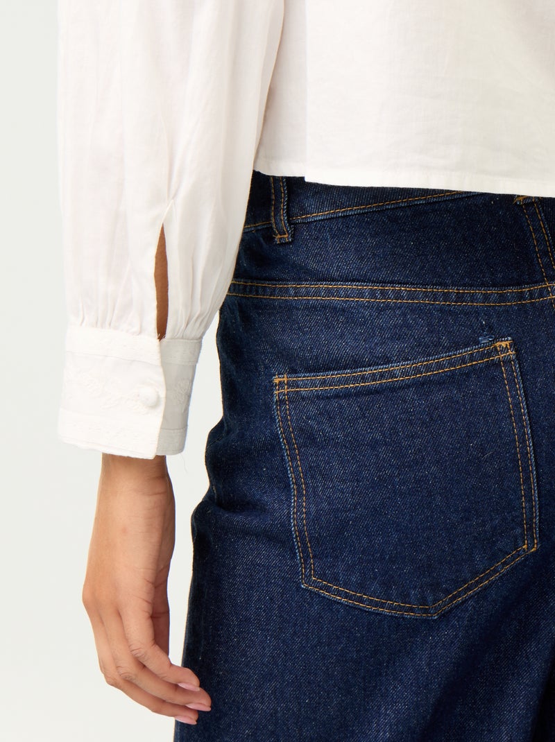 Blusa de manga comprida com bordados Branco - Kiabi