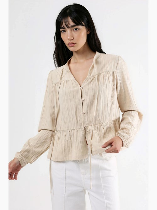 Blusa de manga comprida com gola tippet hiccup - Kiabi