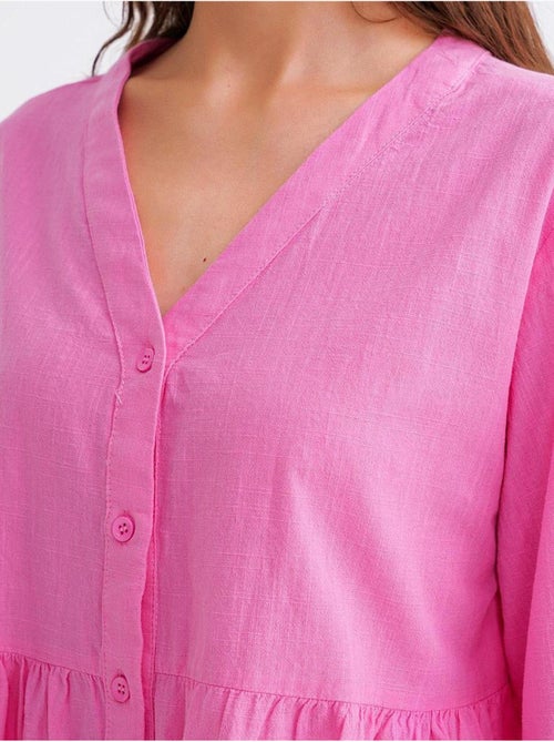 Blusa de manga comprida em camadas com decote em v mixray - Kiabi