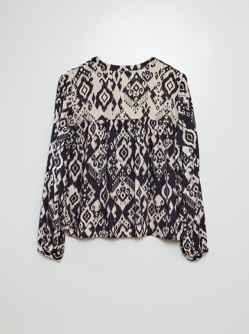 Blusa de manga comprida, gola redonda e estampado de fantasia 'JDY' CINZA - Kiabi
