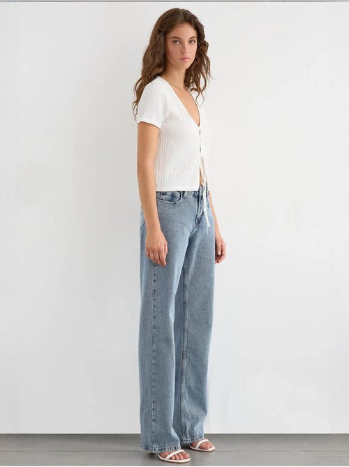 Blusa de manga curta com atilhos - Kiabi Blusa de manga curta com atilhos - Kiabi