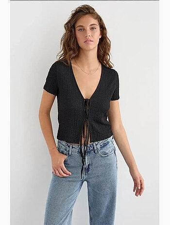 Blusa de manga curta com atilhos hiccup