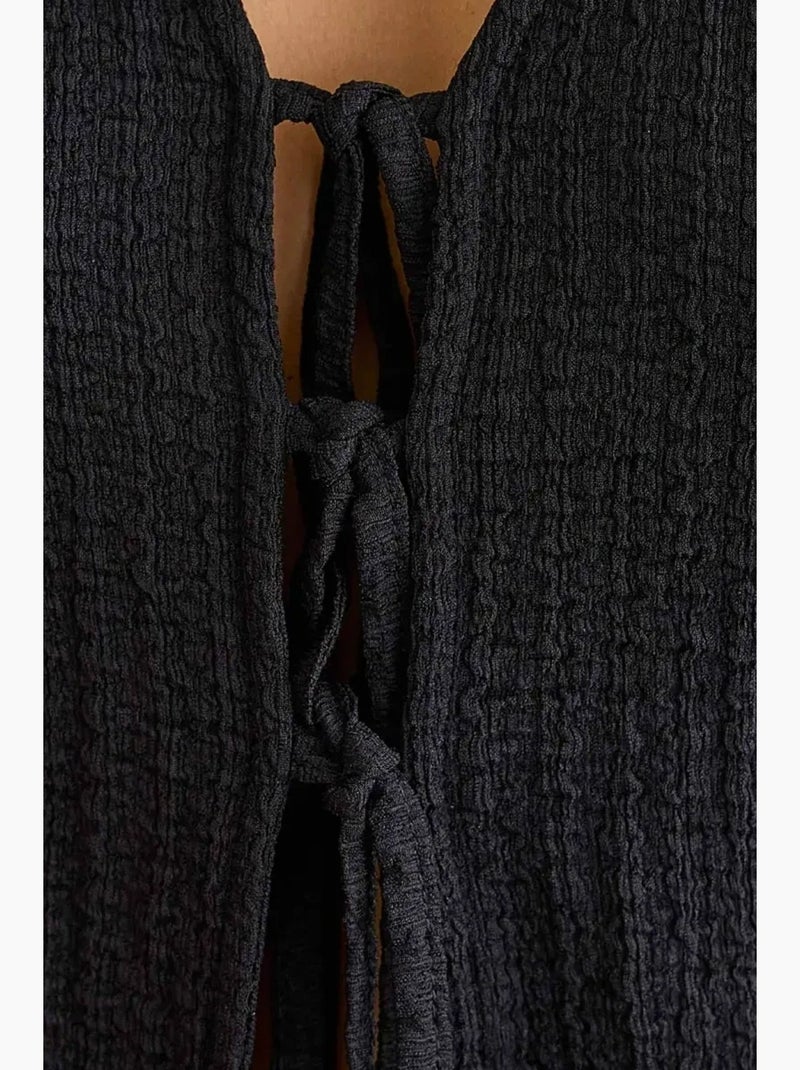 Blusa de manga curta com atilhos hiccup Preto - Kiabi