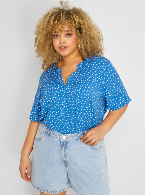 Blusa de manga curta com estampado - Kiabi