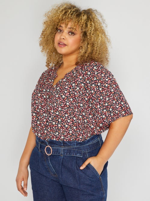 Blusa de manga curta com estampado - Kiabi