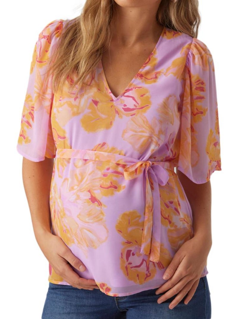 Blusa de Maternidade Dino Vero Moda para Grávidas Violeta/Laranja Roxo - Kiabi