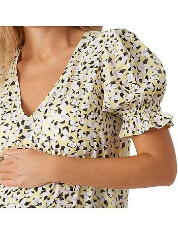Blusa de Maternidade Molea Vero Moda Amarelo/Branco para Mulher