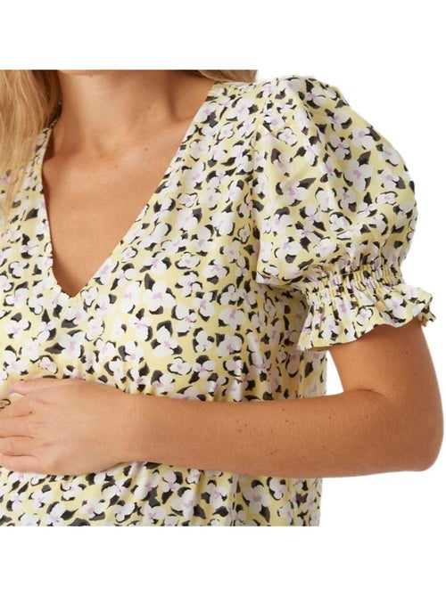 Blusa de Maternidade Molea Vero Moda Amarelo/Branco para Mulher - Kiabi