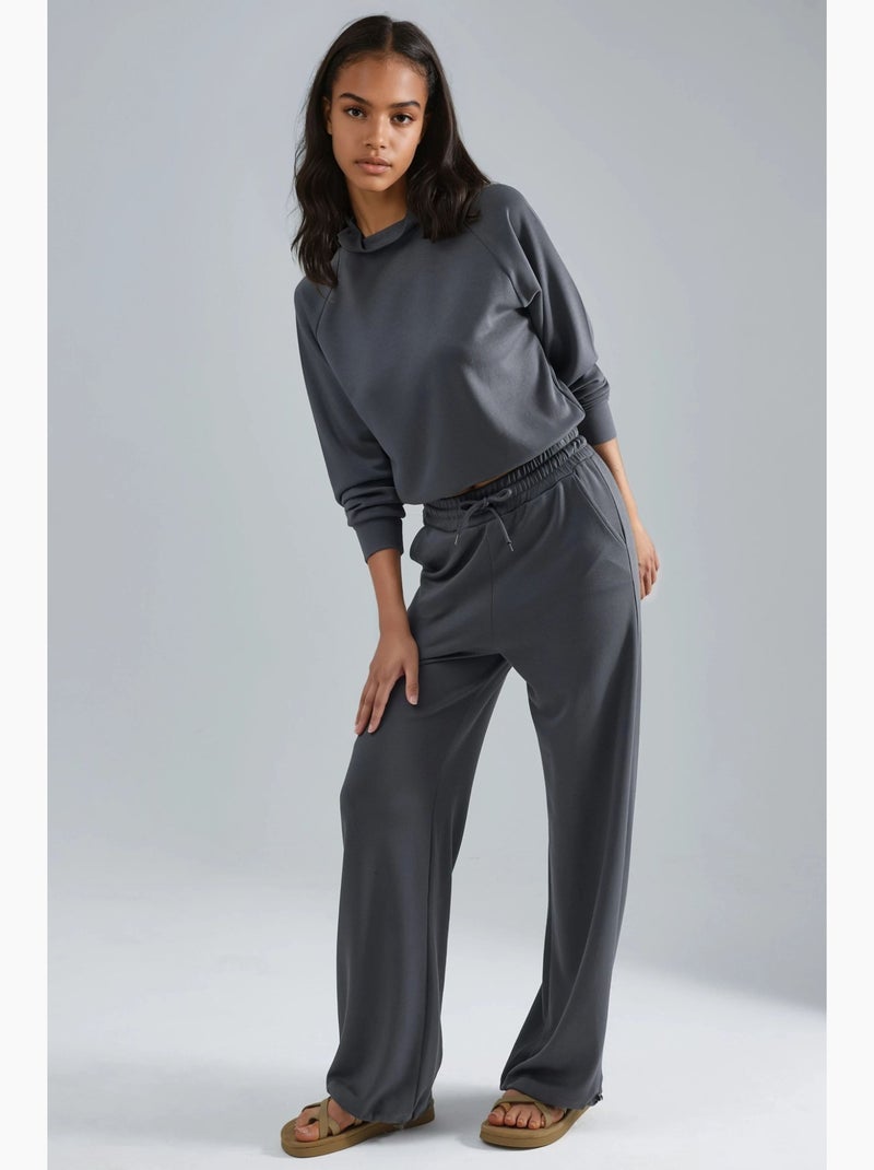 Blusa de meia gola modal touch e calças com cintura elástica coleção bersan hiccup Cinza - Kiabi
