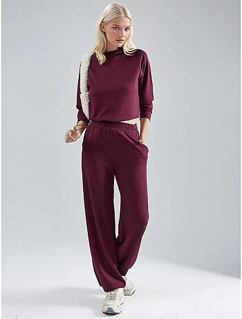 Blusa de meia gola modal touch e calças com cintura elástica coleção bersan hiccup