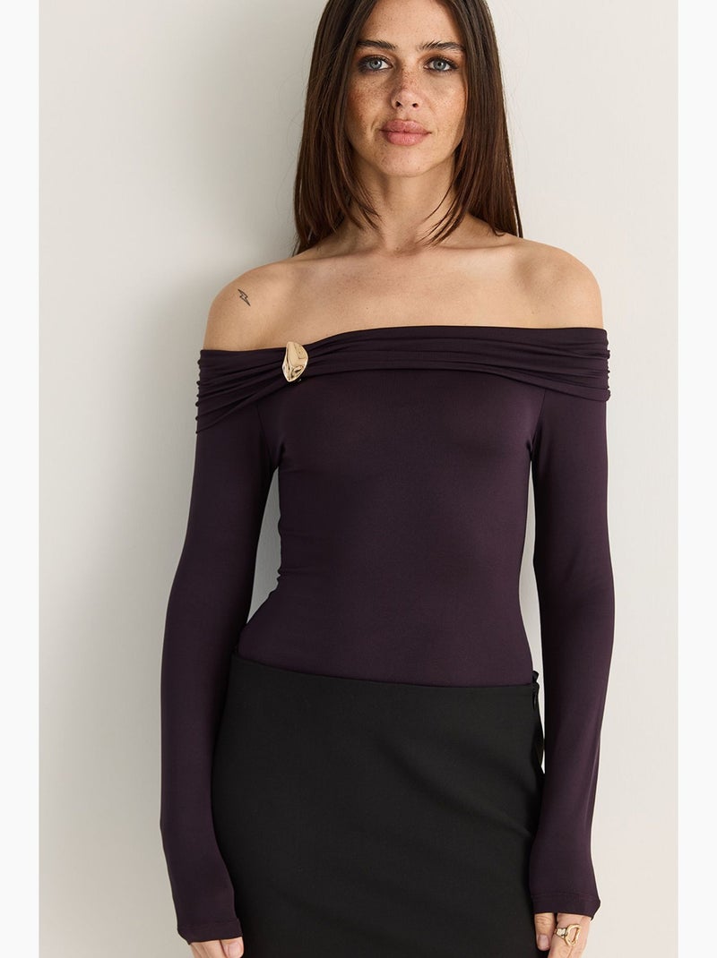 Blusa de modal lucci Roxo - Kiabi