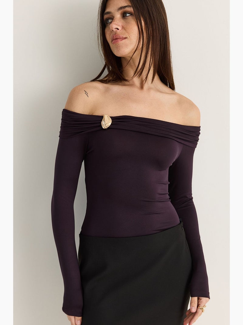 Blusa de modal lucci Roxo - Kiabi