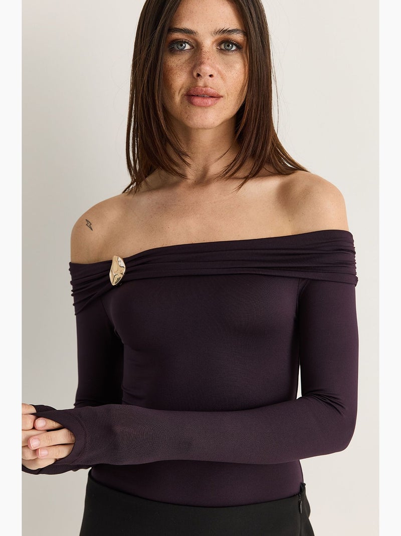 Blusa de modal lucci Roxo - Kiabi