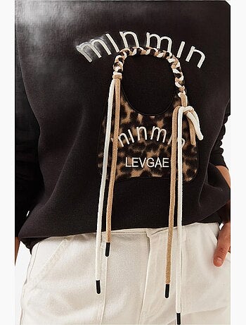 Blusa de moletão bordada com padrão leopardo bianco lucci