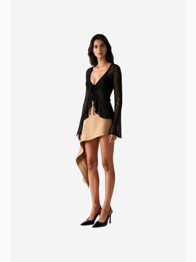 Blusa de poliamida e elastano busem Preto - Kiabi