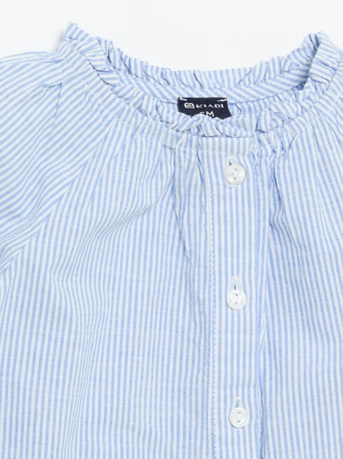 Blusa de popelina com bordados - Kiabi
