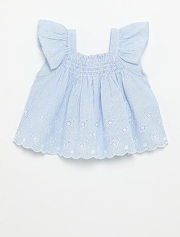 Blusa de popelina com folhos