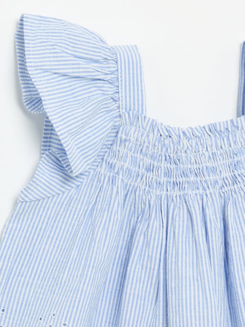 Blusa de popelina com folhos - Kiabi
