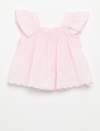 Blusa de popelina com folhos