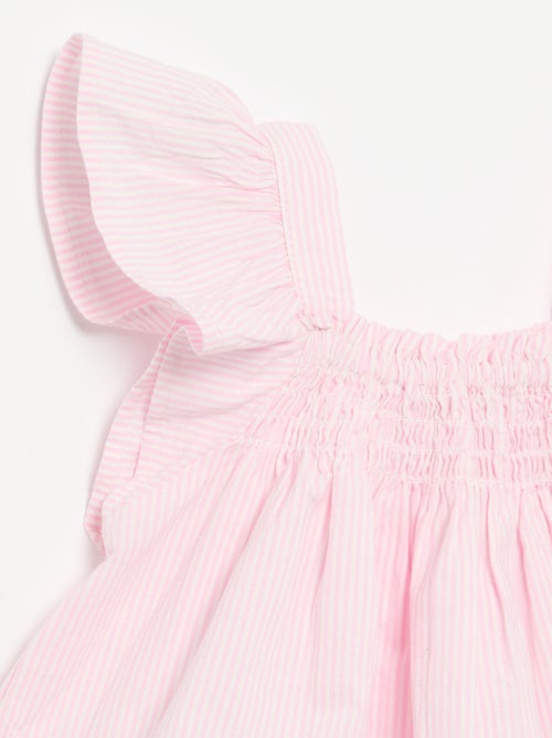Blusa de popelina com folhos - Kiabi