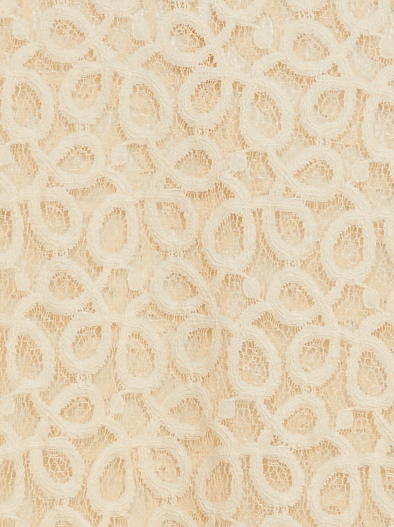 Blusa de renda de gola redonda e manga comprida 'JDY' BEGE - Kiabi