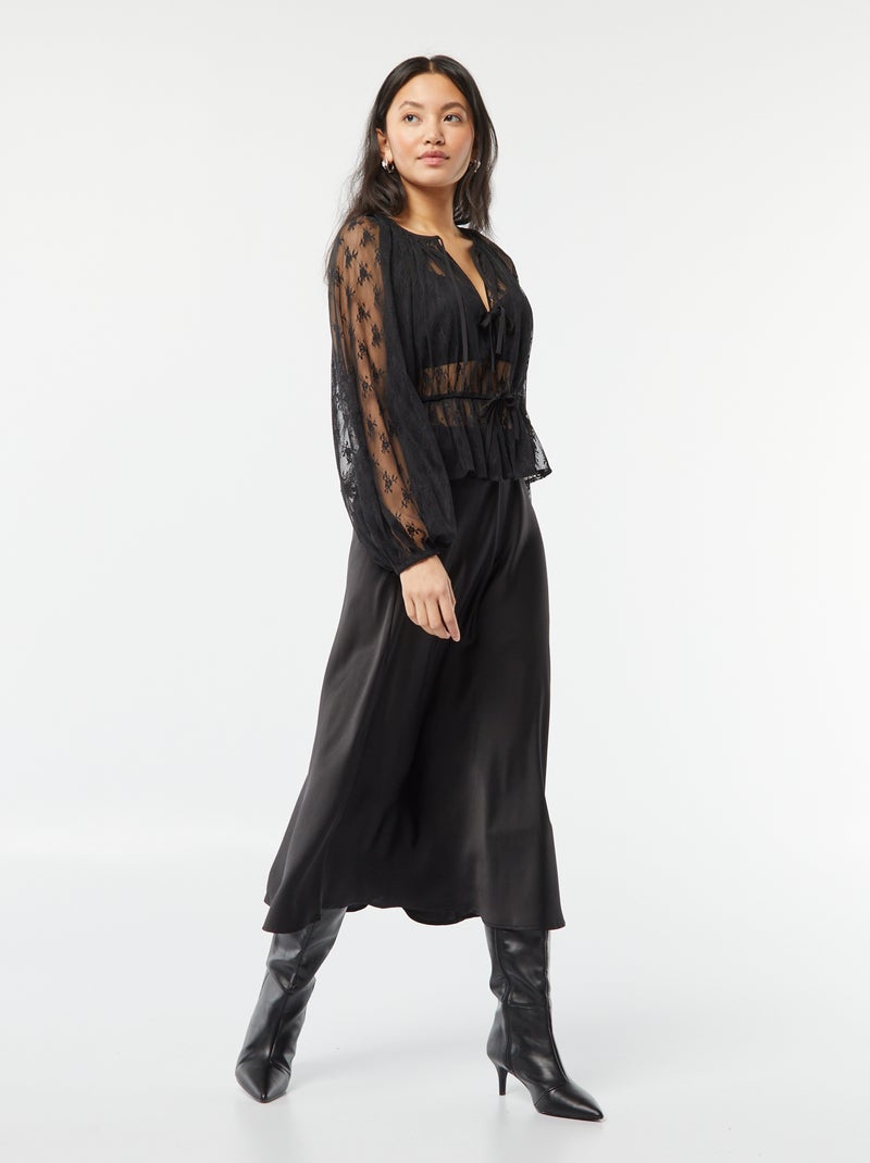 Blusa de renda Preto - Kiabi