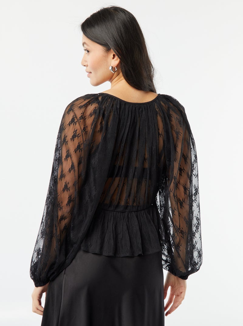 Blusa de renda Preto - Kiabi