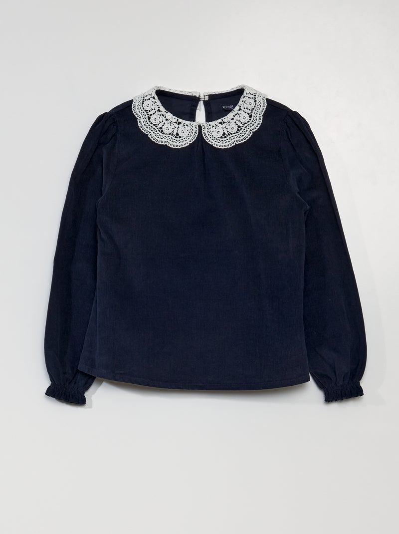 Blusa de veludo AZUL - Kiabi
