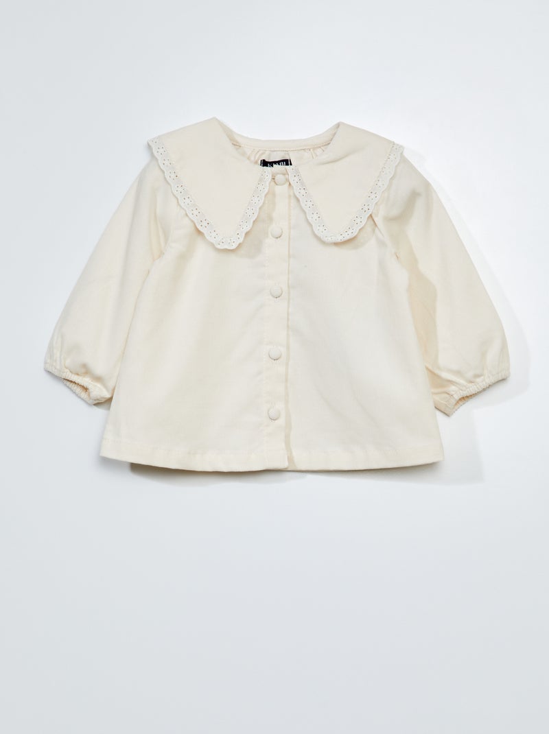 Blusa de veludo Branco - Kiabi