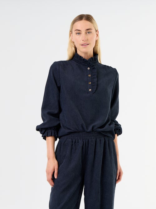 Blusa de veludo cotelê - Kiabi Blusa de veludo cotelê - Kiabi