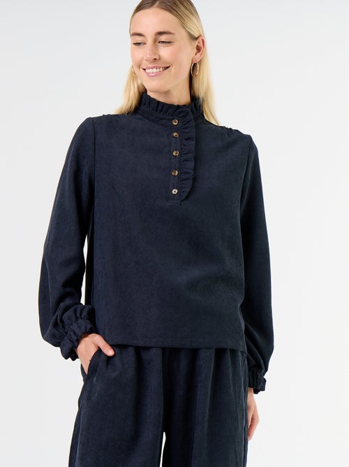 Blusa de veludo cotelê - Kiabi Blusa de veludo cotelê - Kiabi