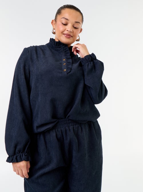 Blusa de veludo cotelê - Kiabi