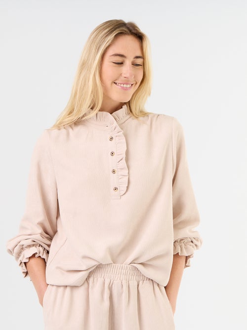 Blusa de veludo cotelê - Kiabi