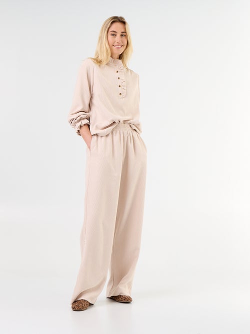 Blusa de veludo cotelê - Kiabi