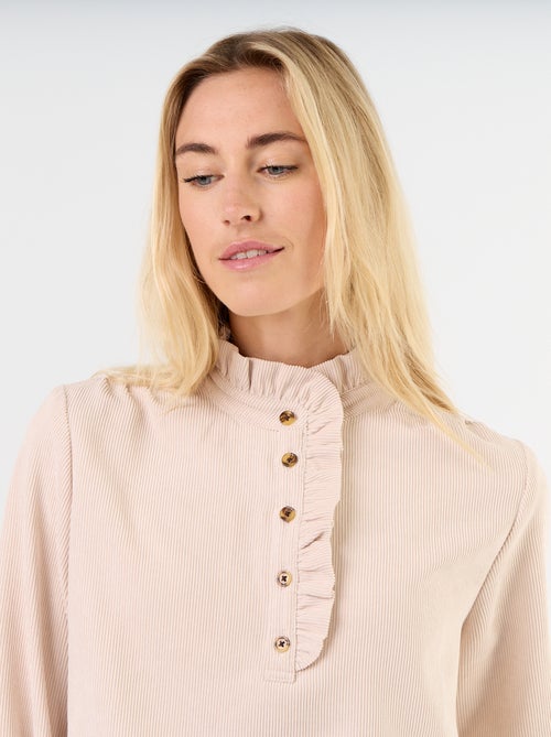 Blusa de veludo cotelê - Kiabi