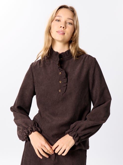 Blusa de veludo cotelê - Kiabi