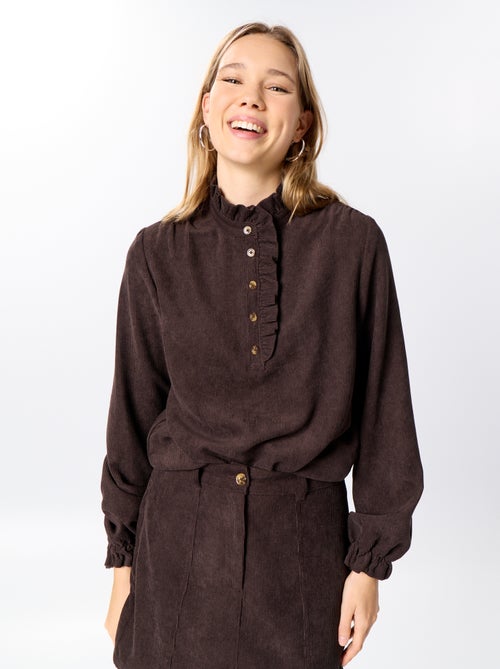 Blusa de veludo cotelê - Kiabi