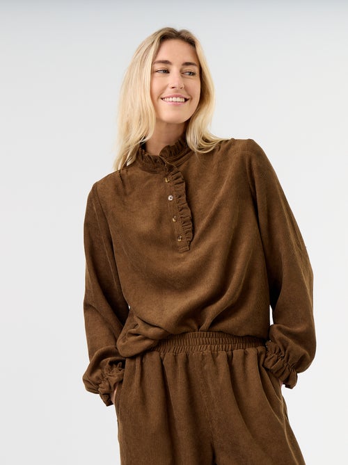 Blusa de veludo cotelê - Kiabi Blusa de veludo cotelê - Kiabi