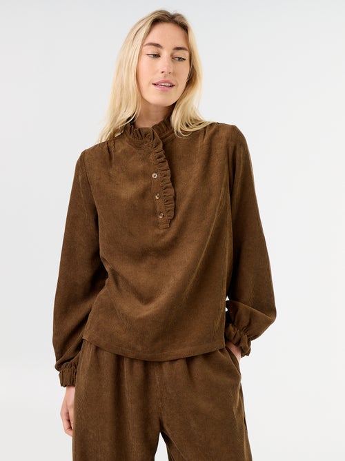Blusa de veludo cotelê - Kiabi Blusa de veludo cotelê - Kiabi