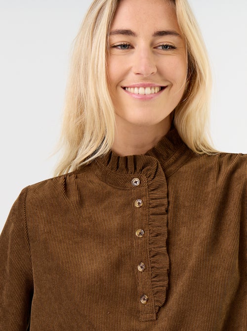 Blusa de veludo cotelê - Kiabi Blusa de veludo cotelê - Kiabi