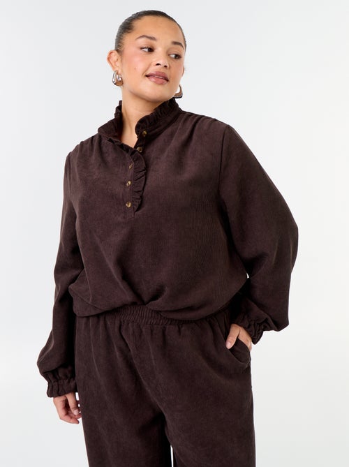 Blusa de veludo cotelê - Kiabi