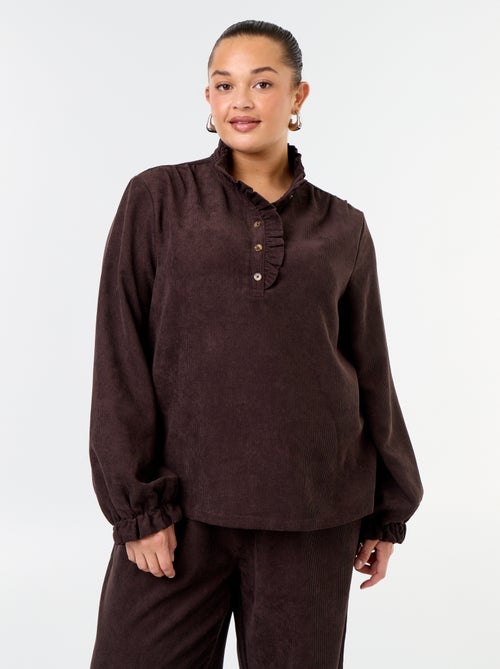 Blusa de veludo cotelê - Kiabi