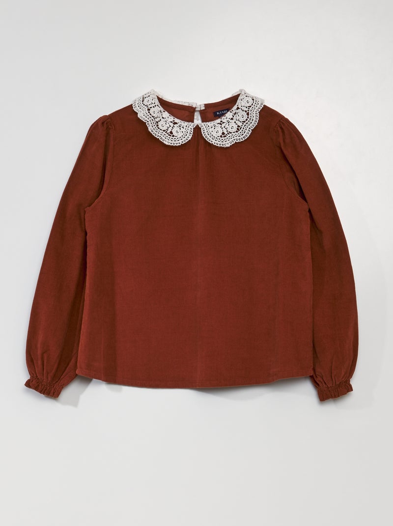 Blusa de veludo MARROM - Kiabi