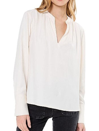 Blusa de Viscose Macia com Decote em V Tommy Hilfiger para Mulher
