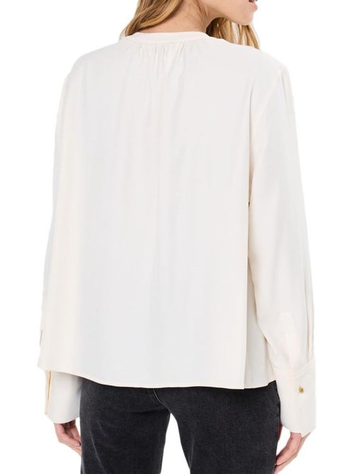 Blusa de Viscose Macia com Decote em V Tommy Hilfiger para Mulher - Kiabi