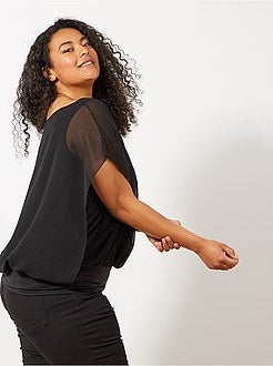 Blusa de voile com cintura justa - Kiabi