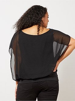 Blusa de voile com cintura justa - Kiabi